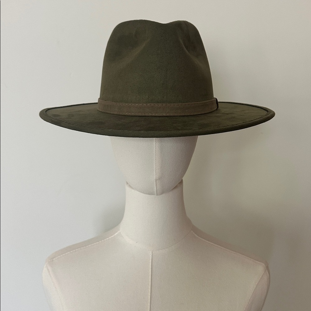 Suede Olive Green Hat